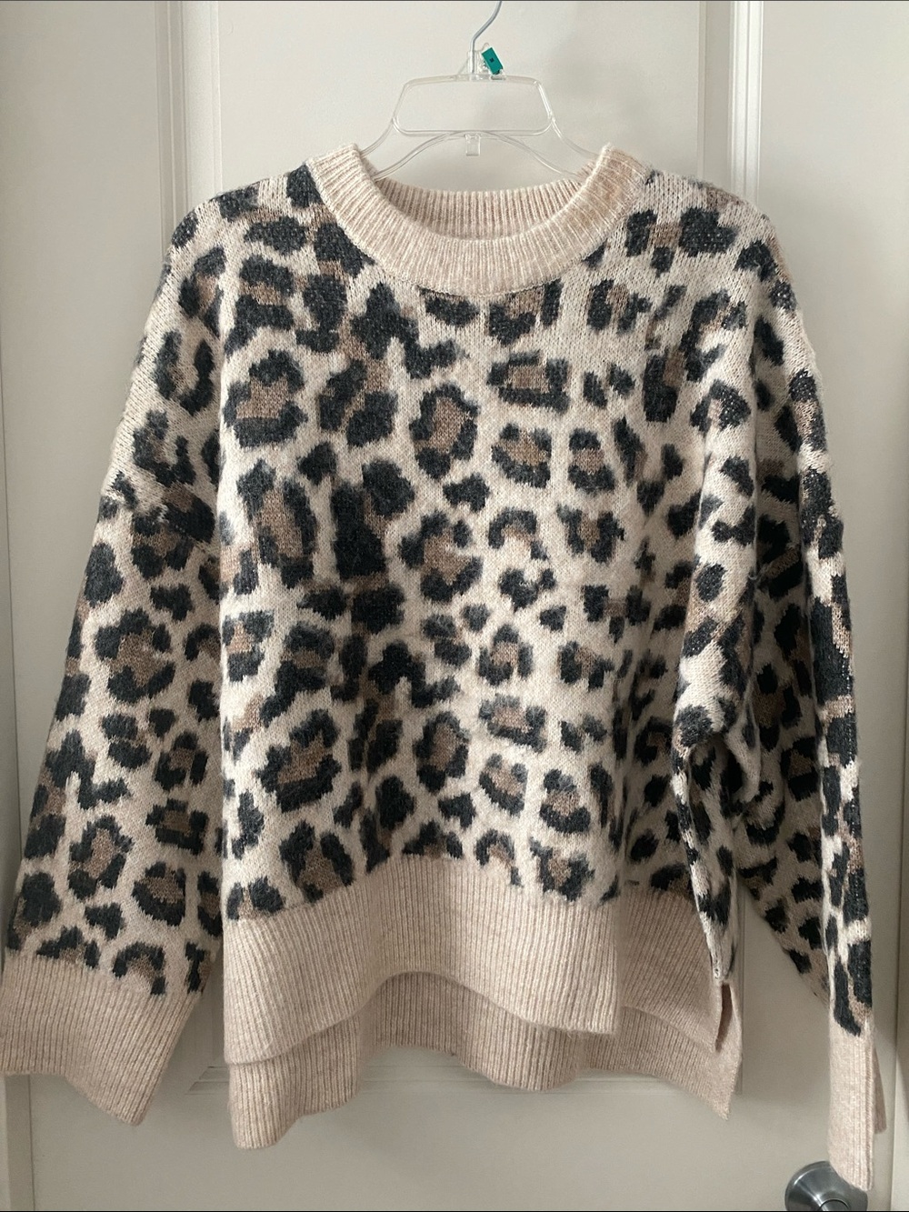 Sincerely Jules Beige Leopard Crewneck Sweater